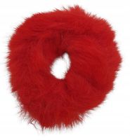 Gumka do włosów mocna elastyczna mięciutkie futerko czerwona