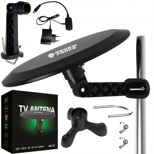 AKTYWNA ANTENA ZEWNĘTRZNA DOOKÓLNA 360° AKTYWNA FILTR LTE DVB-T 4K MUX na Arena.pl