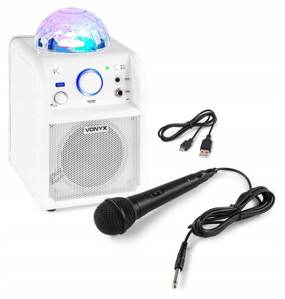 Głośnik BLUETOOTH KARAOKE USB LED KULKA+ mikrofon zdjęcie 11