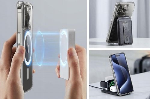 Etui Do iPhone 15 PRO MAX +Szkło 9H WZMACNIANE 360° do MAGSAFE CLEAR CASE na Arena.pl