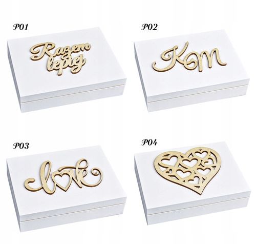 PUDEŁKO Na Obrączki z Tekstem BIAŁE Mech Ślub na Arena.pl