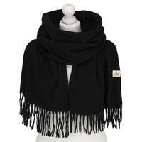 dwustronny szalik damski z poliestru w czarnym kolorze - peterson
