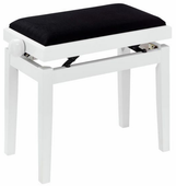 Regulowana ława stołek do pianina drewno Thomann KB-15WHP błyszczący Biały