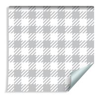 Tapeta Nowoczesna Szaro - Biała Krata