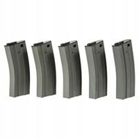 Zestaw 5 Magazynków Specna Arms Mid-Cap 120 Kul do Replik M4/M16 Szary