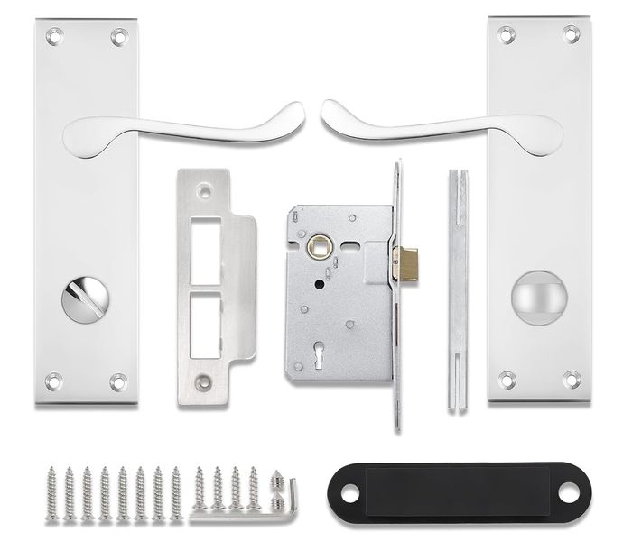 Probrico Klamki do drzwi Zamek wewnętrzny Srebrne 5 par zdjęcie 4