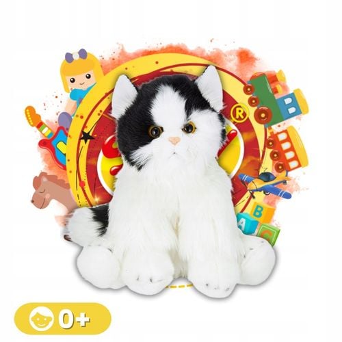 Maskotka kot pluszowy jak żywy przytulanka miękka prezent pluszak kocia na Arena.pl