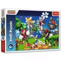Puzzle dla dzieci z motywem bajki Sonic i przyjaciele - Trefl 160 elementów