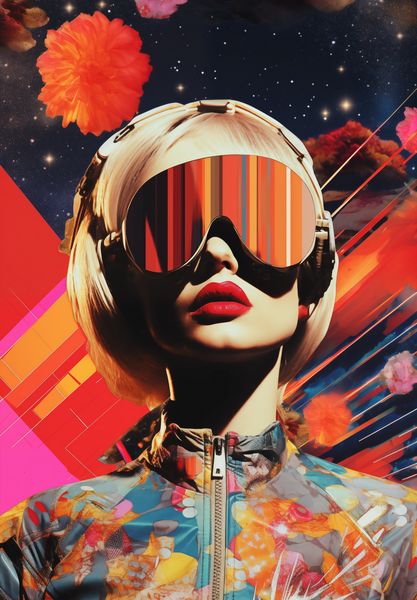 Plakat 68x98cm Retrofuturystyczna Muza zdjęcie 1