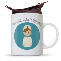 Kubek Prezent Dla Mamy Najlepszej Pielęgniarki Z Nadrukiem Ze Zdjęciem