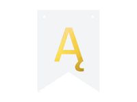 Baner DIY, 16 cm, biały, literka "Ą" [stwórz swój baner]