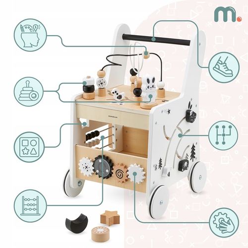 Drewniany pchacz 6w1, chodzik dla dzieci z funkcją stolika edukacyjnego na Arena.pl