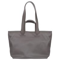 VERA PELLE torebka skórzana shopper z długimi rączkami V529 ciepła szara