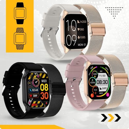 SMARTWATCH DAMSKI ZEGAREK POMIAR GLUKOZY CIŚNIENIE MENU PL ROZMOWY 2 PASKI na Arena.pl