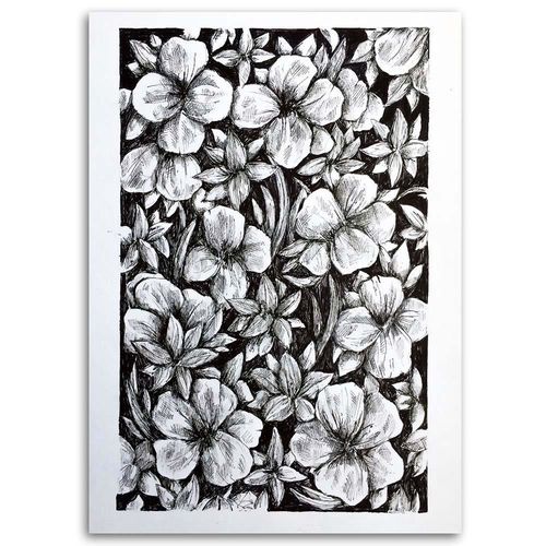 Deco Panel, Kwiaty szkic 70x100 na Arena.pl