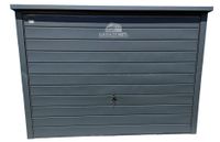 GARAŻ BLASZANY 3M X 6M POZIOM SPAD TYŁ BRAMA UCHYLNA ANTRACYT GB213