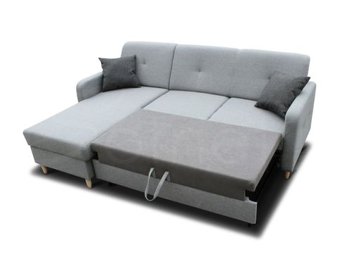 Narożnik z funkcją spania i pojemnikiem do salonu OSLO na nóżkach na Arena.pl