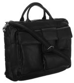 elegancka skórzana torba na laptopa ze schowkami