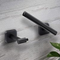 YFCVIP Zestaw Uchwytów na Papier Toaletowy Czarne 2 sztuki 20 x 9 cm