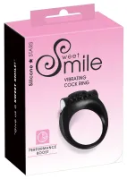 sweet smile czarny pierścień wibrujący silikonowy rozciągliwy 3,2 cm
