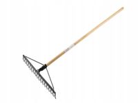 grabie wzmacniane 18-zębne z drewnianym trzonkiem prostym 1300mm