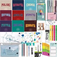 duża WYPRAWKA SZKOLNA PRZYBORY SZKOLNE ZESZYTY TEMATYCZNE klasa 4-8