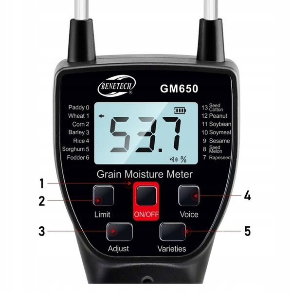 WILGOTNOŚCIOMIERZ PRECYZYJNY MIERNIK WILGOTNOŚCI ZIARNA I ZBOŻA LCD BATERIE zdjęcie 6