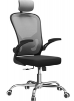 Fotel Biurowy Obrotowy z Zagłówkiem 65 cm Szary DOLORIS TS - 5 Kolorów