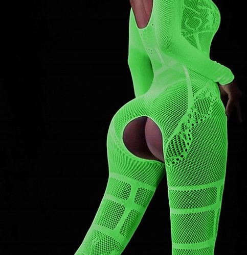 Bodystocking ŚWIECĄCE W CIEMNOŚCI Siateczka BIELIZNA DAMSKA na Arena.pl