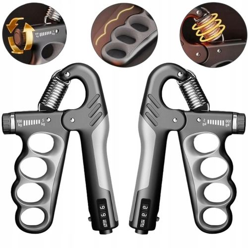 ŚCISKACZ DO RĄK DŁONI Z REGULACJĄ 10-100kg Z LICZNIKIEM 2 SZT na Arena.pl