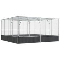 Woliera, srebrna, 418x414x212 cm, stal