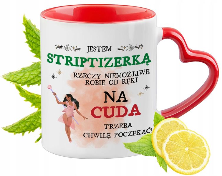 Dla Striptizerki Czerwony Z Uszkiem W Kształcie Serca Na Prezent Znadrukiem zdjęcie 1