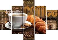 70 100CM OBRAZ 5 ELEM APETYCZNA KAWA DRUK PŁÓTNO