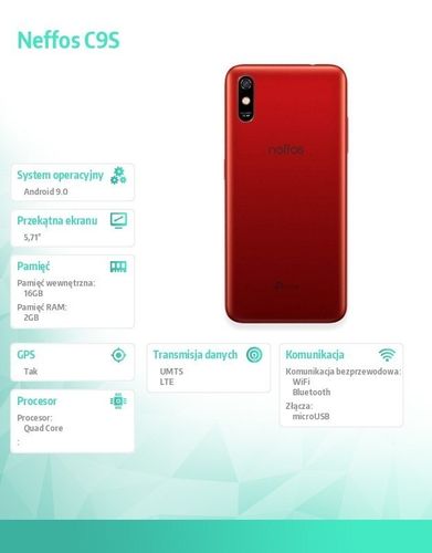 Smartfon C9S Czerwony na Arena.pl