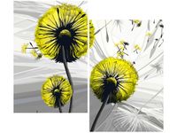 80CM 70CM 2 ELEME OBRAZ RAMA ŻÓŁTE DMUCHAWCE DRUK ŚCIENNY PŁÓTNO