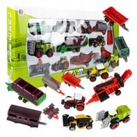 DUŻY ZESTAW POJAZDÓW ROLNICZYCH FARMERSKICH TRAKTOR KOMBAJN DLA DZIECI 12EL