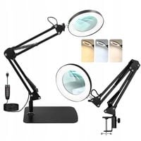 LAMPA Z LUPĄ LED KOSMETYCZNA DERMATOLOGICZNA WARSZTATOWA BIURKOWA REGULACJA