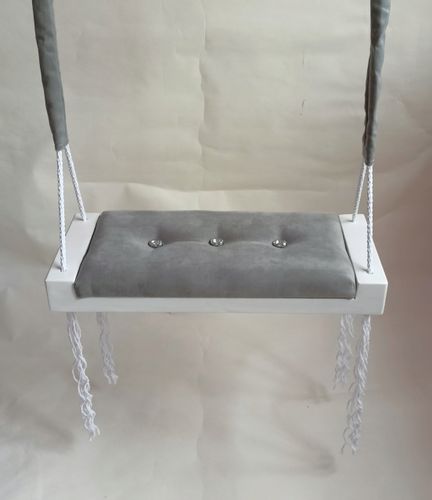 Huśtawka biel siedzisko BEŻ dom ogród TAPICEROWANA na Arena.pl