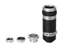 ZESTAW OBIEKTYWÓW DO SMARTFONÓW / TABLETÓW 4W1 M-LIFE