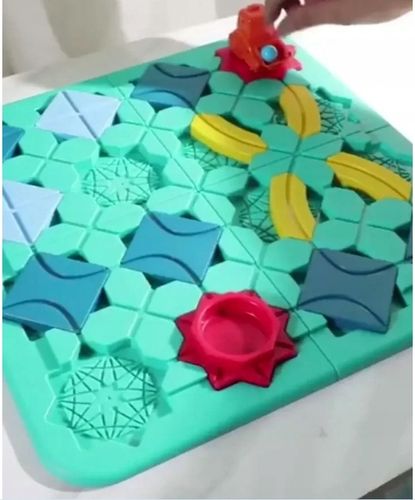 GRA LOGICZNA PLANSZOWA UKŁADANKA LABIRYNT BUDOWANIE DROGI NA PREZENT KLOCKI na Arena.pl