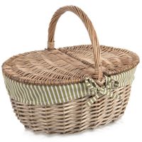 Kosz piknikowy wiklinowy zamykany 42x32x35 cm