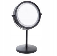 Lusterko kosmetyczne do makijażu LED stojące czarne powiększające 5x