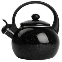 CZARNY CZAJNIK EMALIOWANY na GAZ INDUKCJA stalowy czajnik z GWIZDKIEM 2,2L