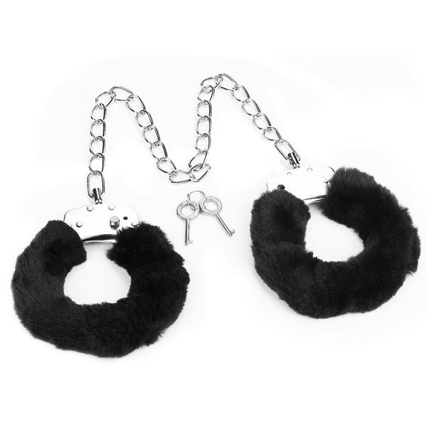 Fetish Pleasure Fluffy Leg Cuffs Black zdjęcie 6