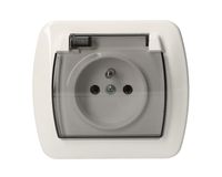 Akord Gniazdo 1-krotne z uziemieniem klawisz dymna AGZ1Be/11 biały SIMON