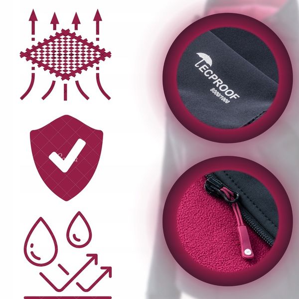 Kurtka damska SOFTSHELL WODOODPORNA Z KAPTUREM L zdjęcie 3