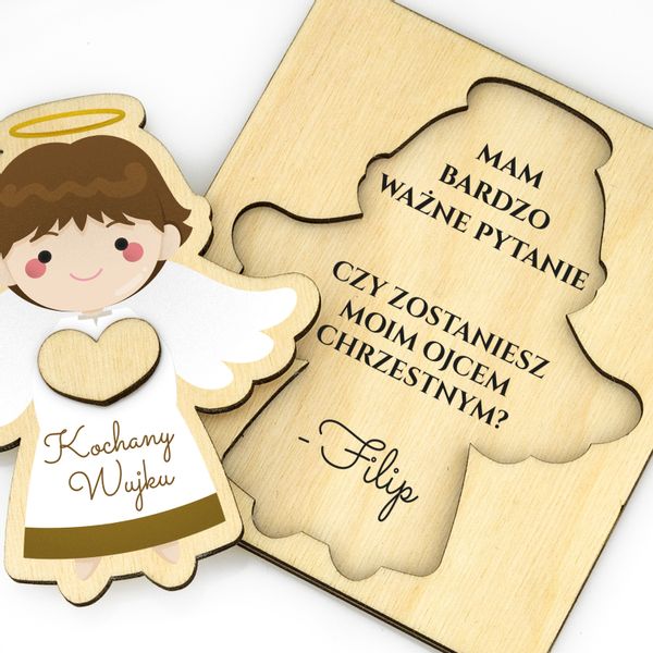 PROŚBA O BYCIE CHRZESTNYM pytanie nadruk aniołek zdjęcie 3