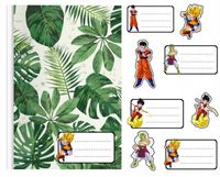 NAKLEJKI NA ZESZYT ZESZYTY NALEPKA 8szt - DRAGON BALL WZORY Z GIER + GRATIS