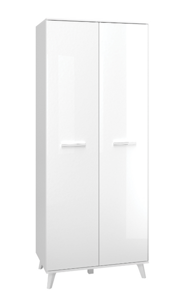 Nowoczesna Szafa 2- Drzwiowa 2D 80 cm Biały Połysk SIKKO ML zdjęcie 1