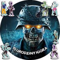 OPŁATEK NA TORT 30CM - ZOMBIE ZOMBI + IMIĘ + GRATIS! 24CM 26CM